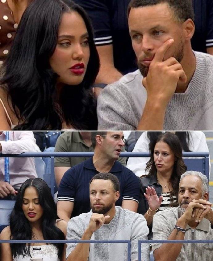 库里携妻子及父亲观战美网决赛 贡献多张表情包